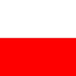 Poland flag with fabric texture. Poland flag is depicted on a sports cloth fabric with many folds.